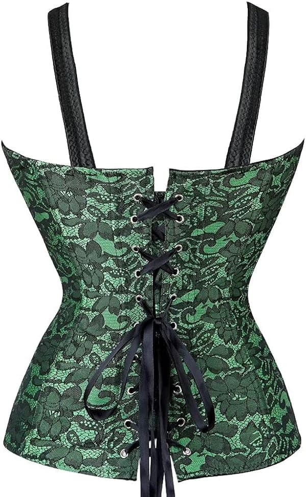 Korsetter för kvinnor Overbust Bustier Top Gothic exy houlder 2928green S