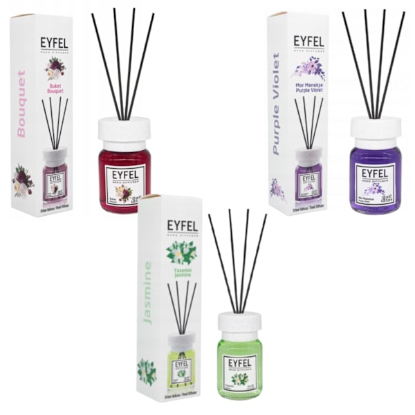 Set med 3 blommiga dofter EYFEL, 3 x 120 ml: Bukett blommor + Viol + Jasmin