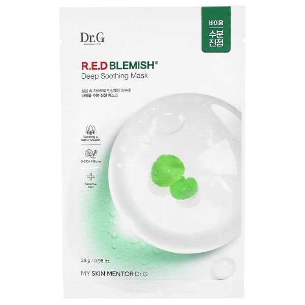 Doctor.G Röd fläck djup lugnande mask 4 x 28 g - Lugnande sheet mask, set om 4 112