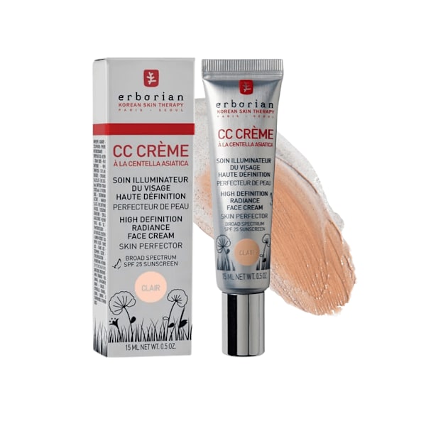 ERBORIAN CC Creme à la Centella Asiatica SPF 25 Clair 15 ml - korrigerande färgkräm med Centella Asiatica, neutral ljusbeige 15