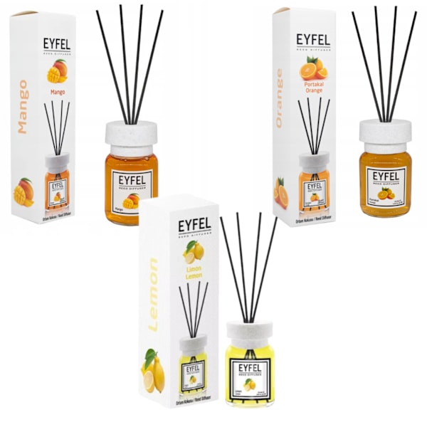 Set med 3 fruktiga hemdofter EYFEL, 3 x 120 ml: Mango + Apelsin + Citron 360