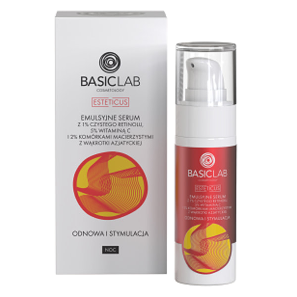 BasicLab Esteticus Emulsion Serum med 1% retinol, 5% vit. C, 2% stamceller NOC 30 ml