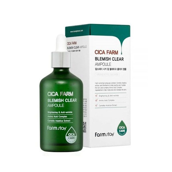 FARMSTAY Cica farm blemish clear ampoule 100ml - Ampull för blemmor med Centella Asiatica 100