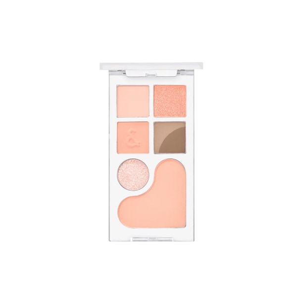 rom&nd Bare Layer Palette 01 Apricot Mood 14g - persikafärgad ögonskuggspalett med rouge 14