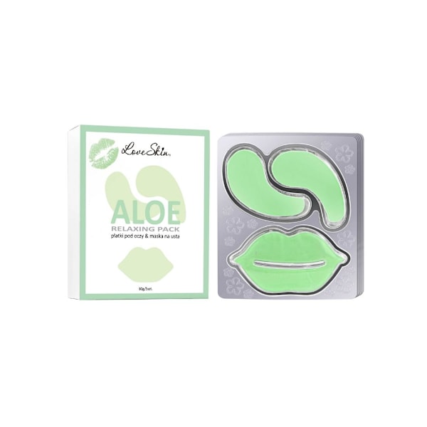 Love Skin Relaxing Pack Lip Mask/Eye Patches Aloe 5 st - Lip Mask/Aloe Eye Patches