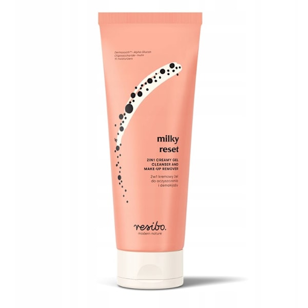 RESIBO - MILKY RESET 2-i-1 krämig gel för rengöring och sminkborttagning, 100ml 100