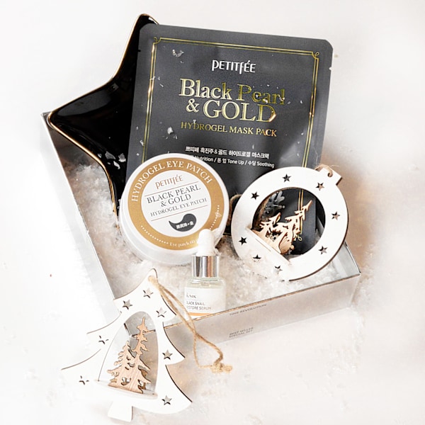 Petitfee Black Pearl &amp; Gold Hydrogel Eye Patch - Hydrogel ögonlapp med svart pärla och naturligt guld