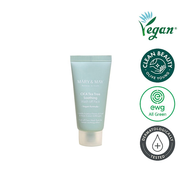 Mary&amp;May CICA TeaTree Soothing Wash off Pack 30g - Lugnande krämmask