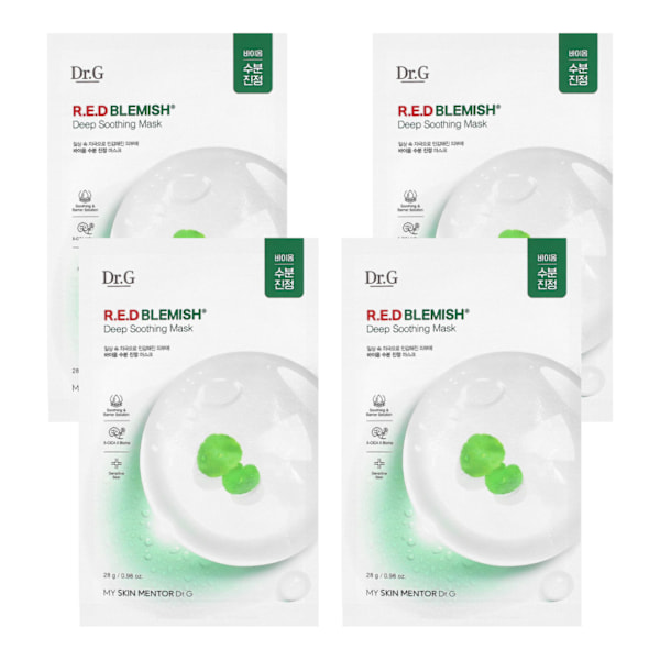 Doctor.G Röd fläck djup lugnande mask 4 x 28 g - Lugnande sheet mask, set om 4 112