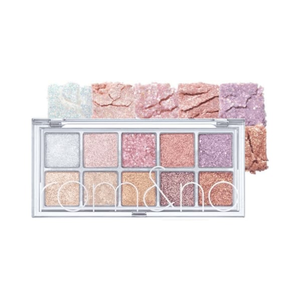 rom&nd Better Than Palette 00 Light & Glitter Garden 8g - palett med 10 glitterpastellögonskuggor 8
