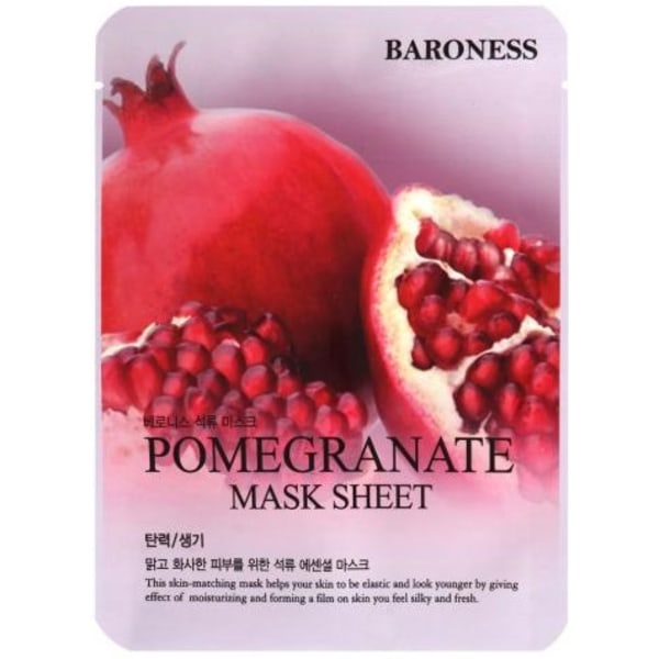 BARONESS Pomegranate Mask Sheet,21g - Granatäppleextrakt sheet mask 21