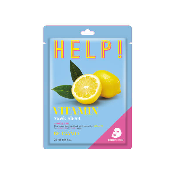 BERGAMO Hjälp! Vitamin Mask Sheet 25 ml - Revitaliserande sheet mask med vitaminer BERGAMO HELP! 25
