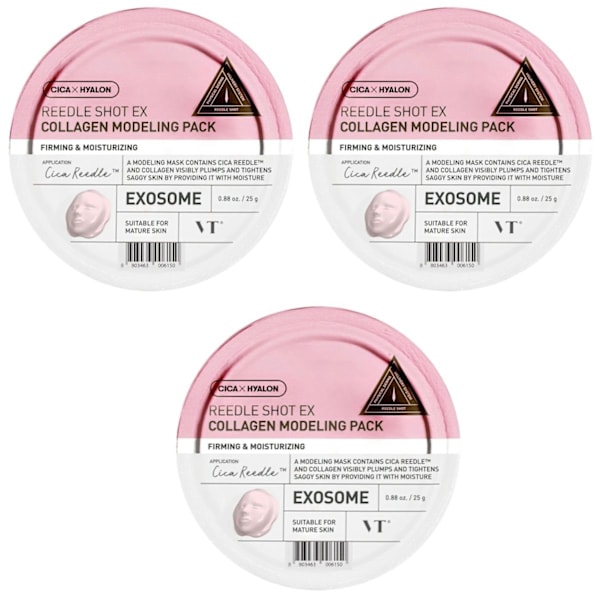 VT Cosmetics Reedle Shot EX Collagen Modeling Pack, 3 x 25 g - Modellerande algmask med kollagen, set om 3 75