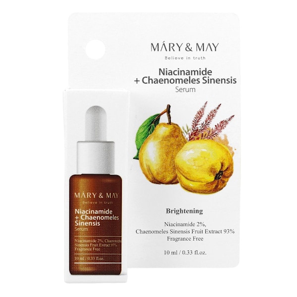 Mary&amp;May Niacinamide + Chaenomeles Sinensis Serum 10ml - Ljusnande ansiktsserum med niacinamid MINI SIZE 10