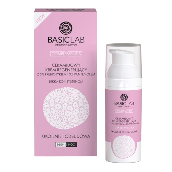 BasicLab CERAMID REGENERATING CREAM WITH 5% PREBIOTIC AND 3% PANTENOL WITH LOW CONSTITUTION SOOTHING AND RECOVERING 50 ml. 50