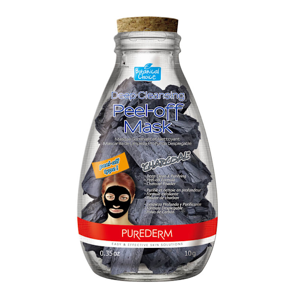 PUREDERM - Renande och exfolierande peel-off-mask "Charcoal", 10g 10