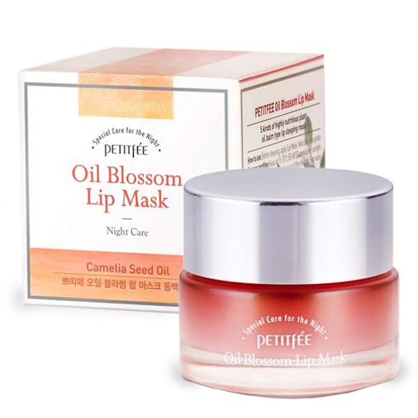 Petitfee Oil Blossom Lip Mask 15 g Camellia Seed Oil - Återfuktande nattmask med kameliaolja