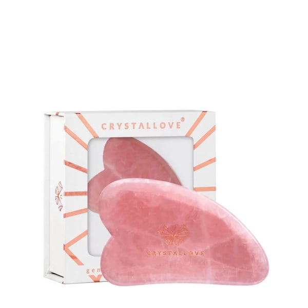 CRYSTALLOVE Rose Quartz Face Massage Gua Sha 1 szt. - Płytka do masażu twarzy gua sha z kwarcu różowego 1