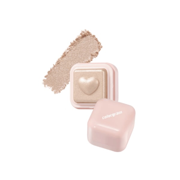 Colorgram Milk Bling Heartlighter #01 Peach Heart 2,2 g - champagnefärgad hjärtfärgad highlighter 2.2