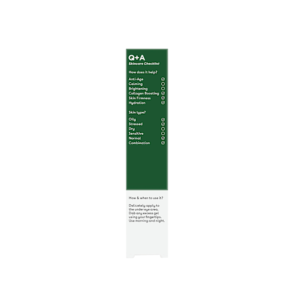 Q+A Seaweed Peptide Eye Gel, 15 ml - przeciwzmarszczowy żel pod oczy z peptydem i z ekstraktami z alg morskich 15