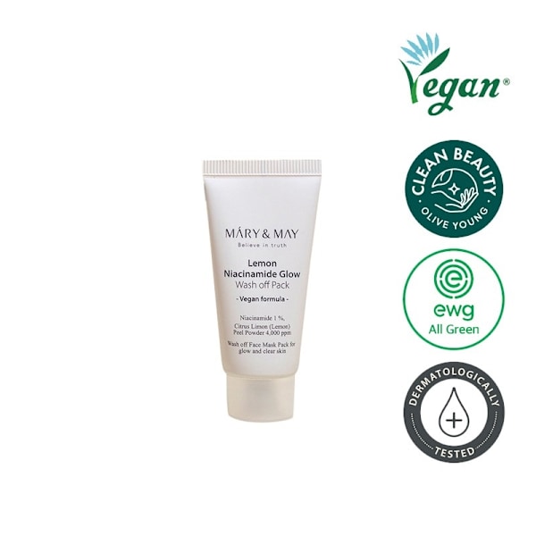 Mary&amp;May Lemon Niacinamide Glow Wash off Pack 30g - ansiktsmask som minskar missfärgningar