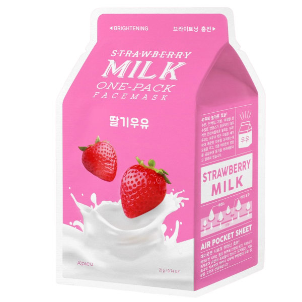 Apieu Milk One Pack #Jordgubbsmjölk 1 st - uppljusande sheet mask 1
