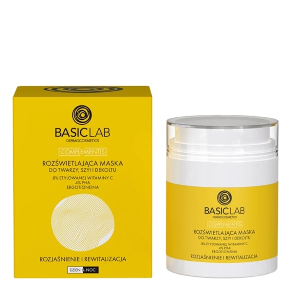 BASICLAB - Upplysande mask för ansikte, hals och dekolletage, 50 ml 50