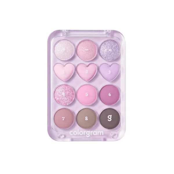 Colorgram Pin Point Eyeshadow Palette #03 Pink + Lavendel 8,9 g - en palett med lavendelfärgade ögonskuggor 8.9
