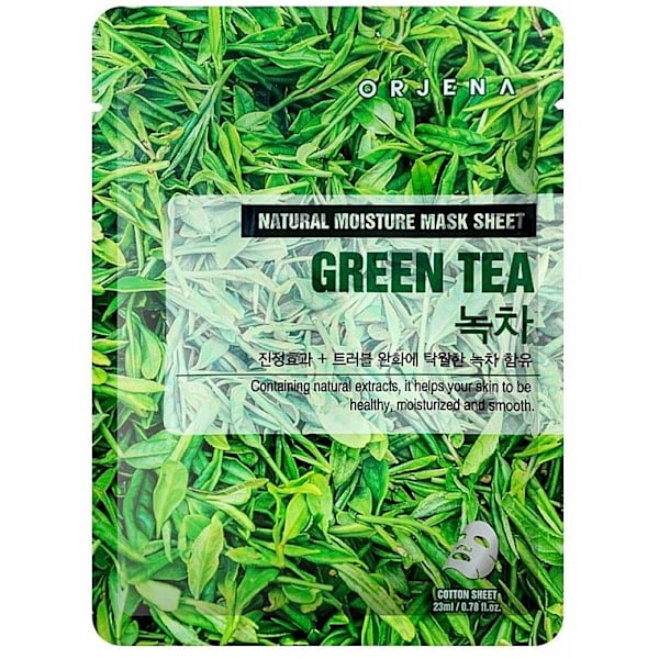 ORJENA Green Tea Mask Sheet, 23 ml - Lugnande och renande sheet mask med extrakt av grönt te 23