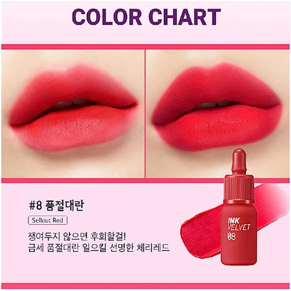Peripera New Ink The Velvet (AD) 08 SELLOUT RED 4 g - Aksamitny tint do ust 4