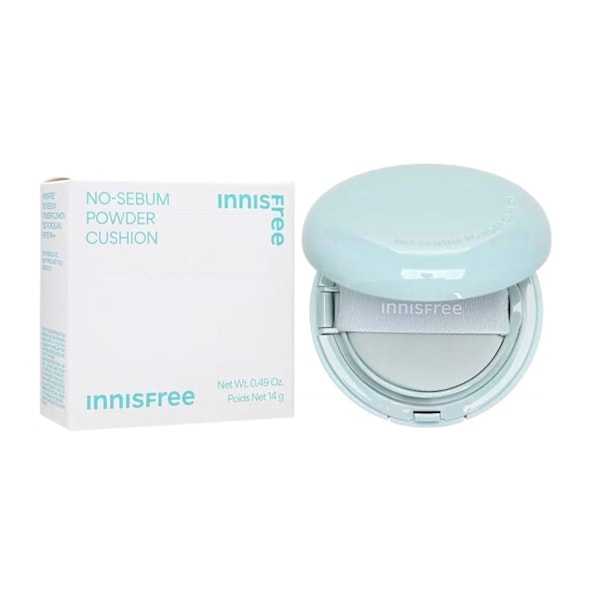 Innisfree No-Sebum Powder Cushion 21N Vanilla 14g - Mattifierande cushion foundation 14