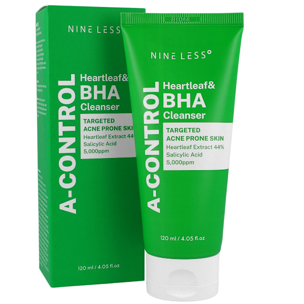 NINE LESS A-Control Heartleaf &amp; BHA Cleanser 120 ml - Rengöringsgel 120