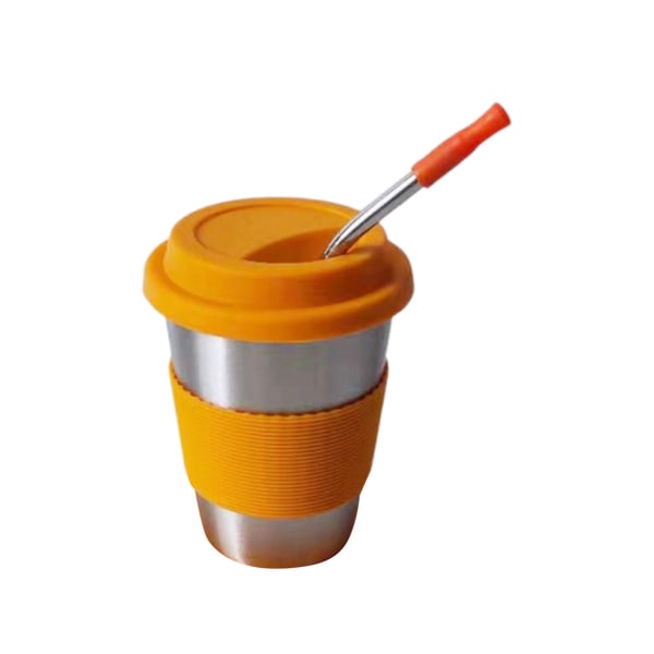1 Set Praktiskt vattenglas Silikon Travel Party Coffee - Orange