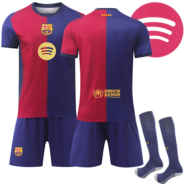 2425 Barcelona Hemma Ny Fotbollströja med Strumpor 3XL(200-210cm)