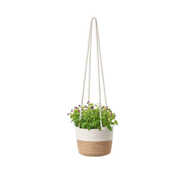 Hängande planteringskruka Makrame Växthängare Handgjorda bomullsrep Hängande för inomhus eller tak(2#)