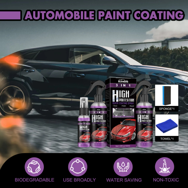 Rayhong 3 in 1 High Protection Quick Car Coating Spray 100/200