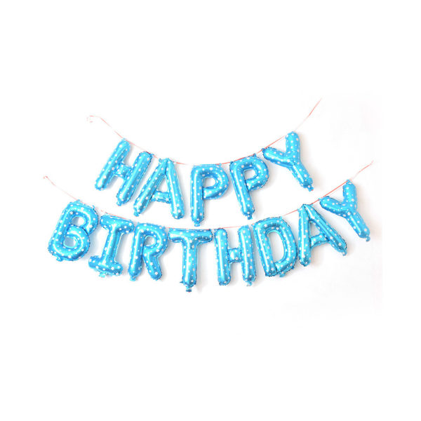 10 st 16" Ljusblå Grattis på födelsedagen brevfolieballonger