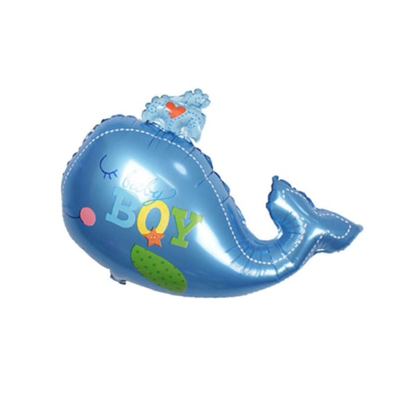 Blå havsdjursformad folieballong för bebisens födelsedagsbröllop