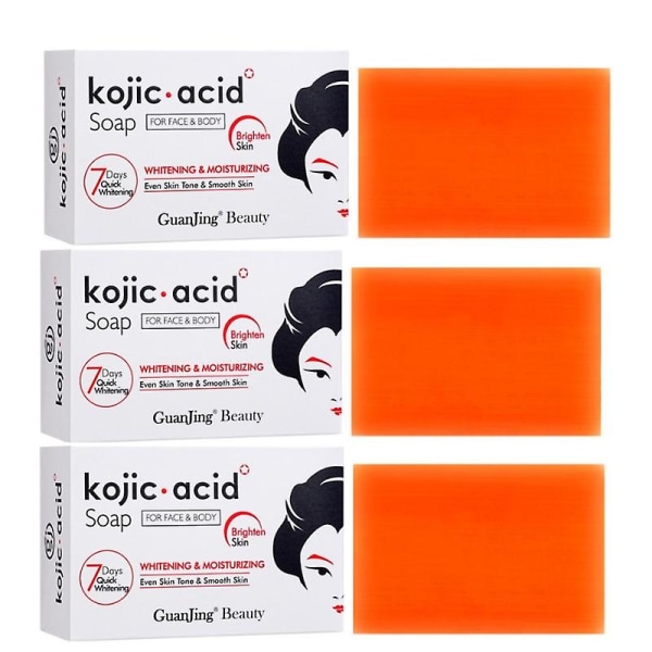 3st Äkta Kojic Acid Soap Bars Skin Lightening Whitening New-B