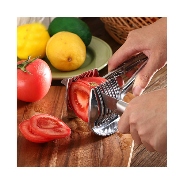 Robust tomatskärare för livsmedelskvalitet, rund fruktlökskärare