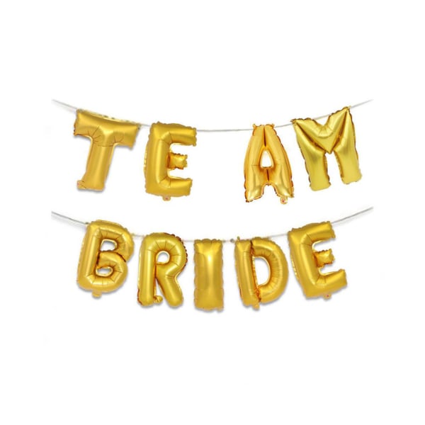 Team Bride 16in guldfolie brevballongbanner - bröllopsfestdekor