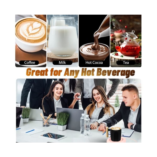 Kaffemugg varmare och koppvärmare för kontorsbord, elektrisk dryckesvärmare, kaffevärmare för kakao, vit