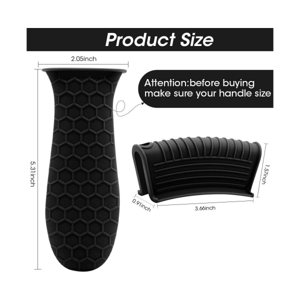 Uppgradera Silikon Hot Handle Holder Cover Set - Halkfri värmebeständig för gjutjärnsgrytor