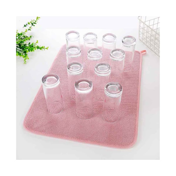 Användbar Dish Drin Pad Servis Hem Cup Drin Mat Bord - Rosa