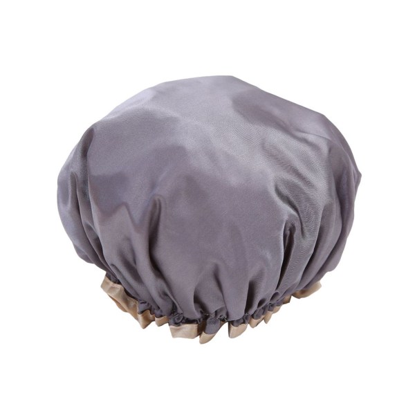 Grå elastisk återanvändbar vattentät cap för kvinnor - Home Head Cover Badmössa