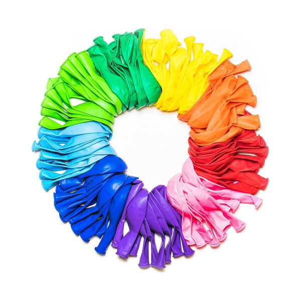 100 Pack Rainbow latexballonger 12 tum för festdekor