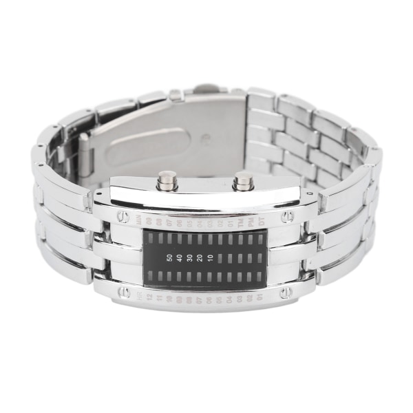 LED- watch Unik binärt tidsläge Display Konvex bågstruktur Vattentät LED- watch Elektronisk watch Silver L