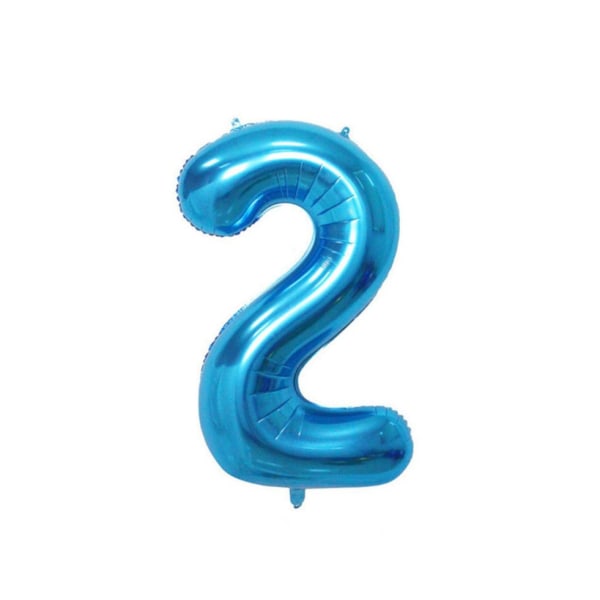 40in blå nummer 2 folie heliumballong - stor bröllops- och födelsedagsdekor