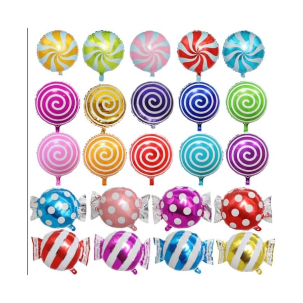 Mylarballonger med godistema med 23 set för fester