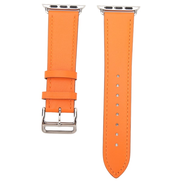Smartwatch Läderrem Universal Smart Watch Replacement Band Rem för IWatch Series SE 8 7 6 5 4 3 2 1 38mm 40mm 41mm Orange